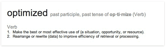 definition of optimized definition of optimized