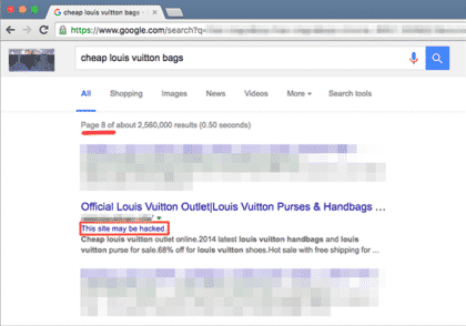 Hacked Site Warning Hacking Hurts SEO