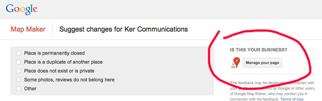 claim google places listing